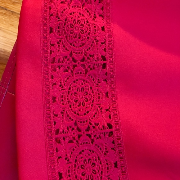 Blue Rain Elegant Scalloped-Edge Red Skirt - Picture 7 of 8